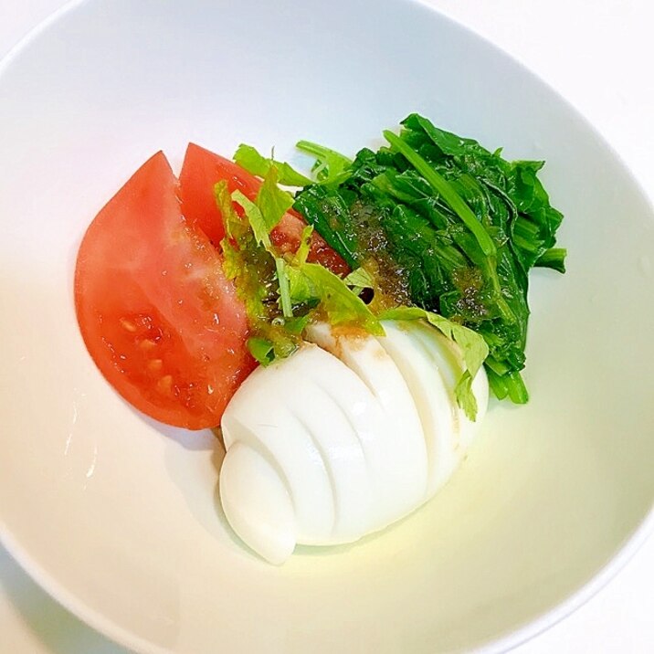 ゆで卵とほうれん草とトマトの 簡単みつ葉のせサラダ レシピ 作り方 By えだ豆カシューナッツ 楽天レシピ ゆで卵とほうれん草とトマトの 簡単みつ葉のせサラダ レシピ 作り方 By えだ豆カシューナッツ 楽天レシピ